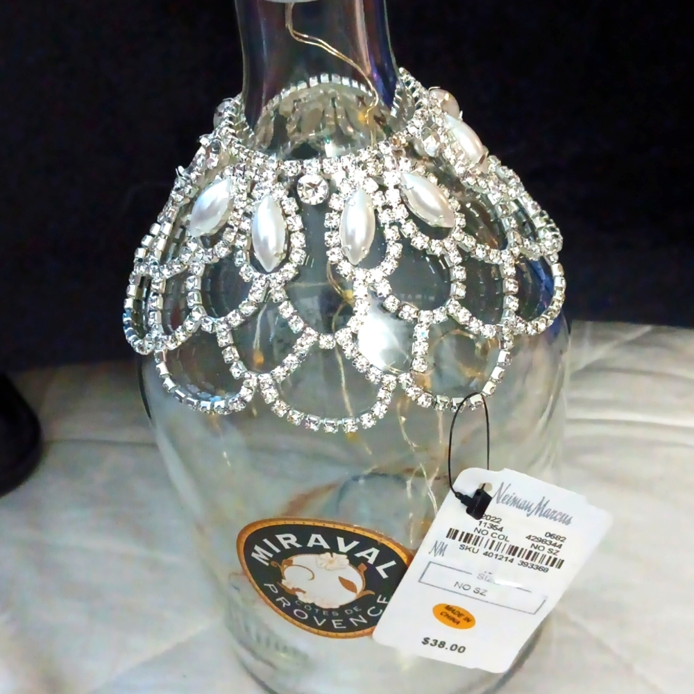 - D. Stevens Scalloped Crystal & Faux Pearl Wine Collar